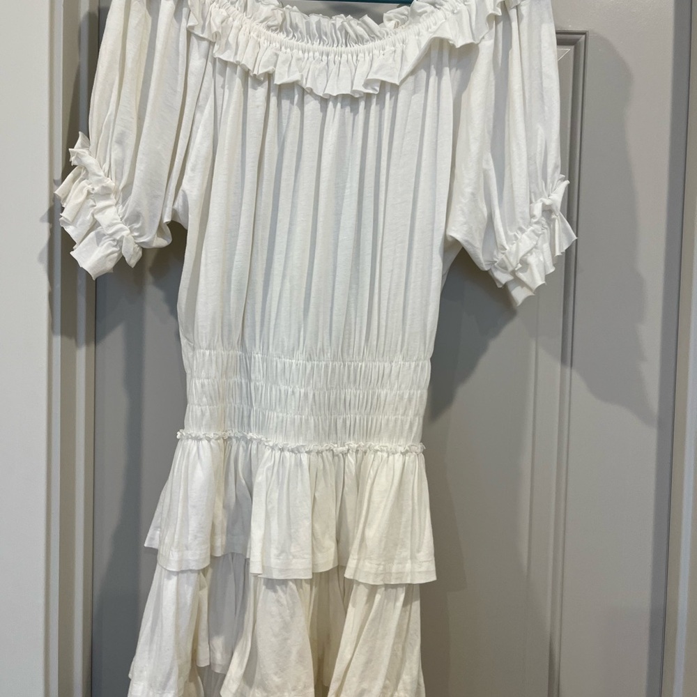 Marc by Marc Jacob’s White Off-Shoulder Ruffle Dress